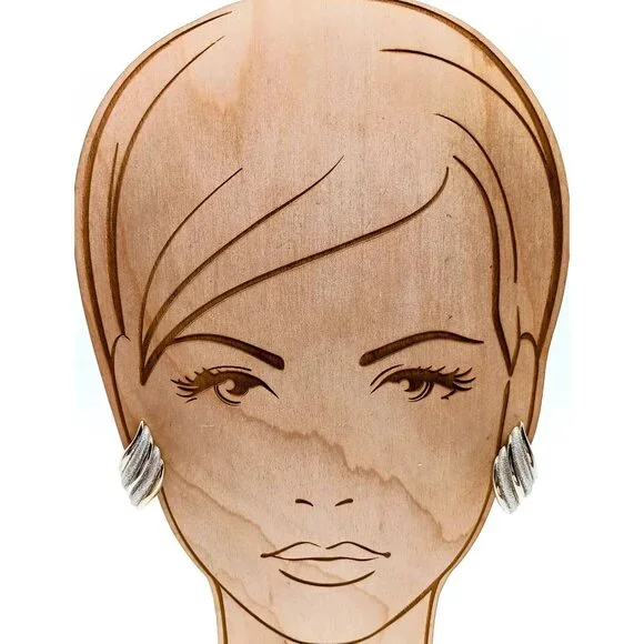 Vintage Frosted Chic Clip On Earrings with Shimmer Gold and Silver Diamond Dust - Picture 3 of 5